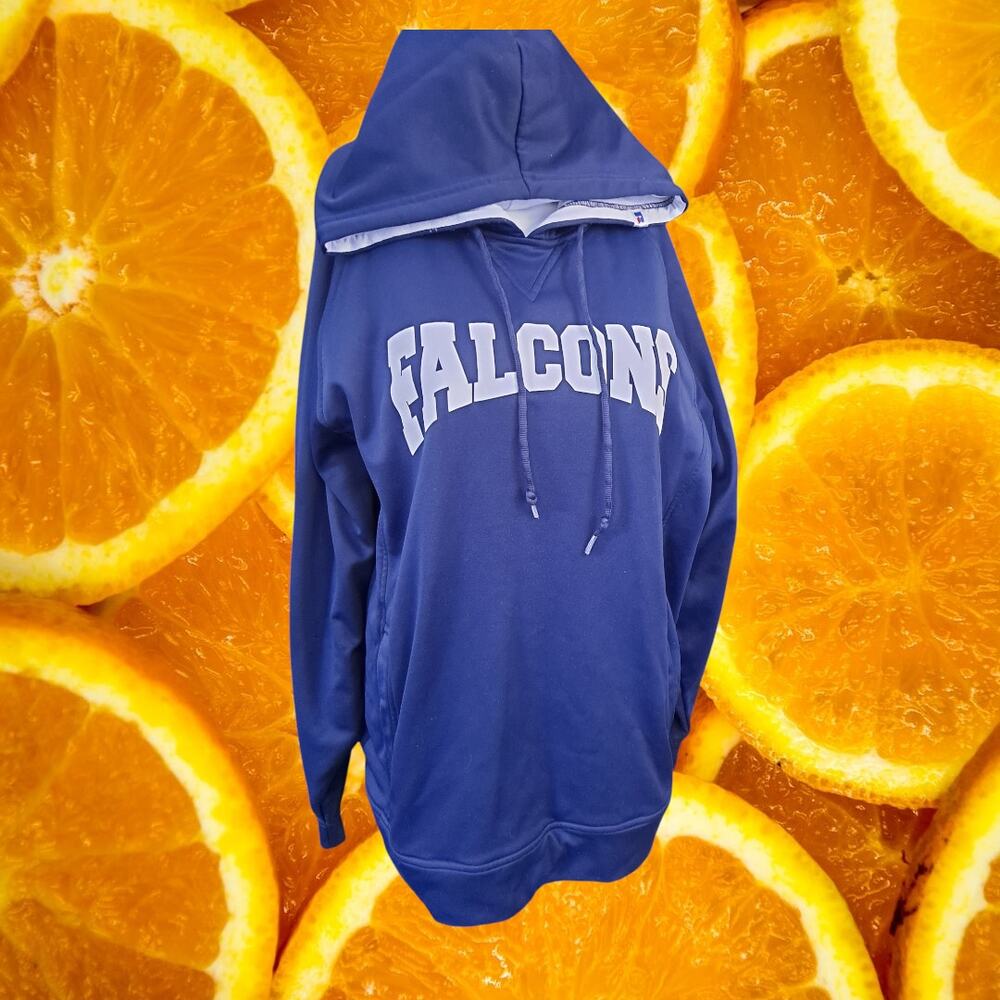 Russell Athletic Men's Long Sleeve Fleece Blue‎ Falcons Printed Hoodies Size XL